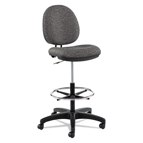 Image of Alera® Interval Series Swivel Task Stool, Supports 275 Lb, 23.93" To 34.53" Seat Height, Graphite Gray Seat/Back, Black Base