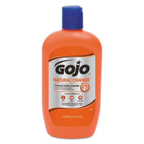 GOJO® NATURAL ORANGE Pumice Hand Cleaner, Citrus, 14 oz Bottle