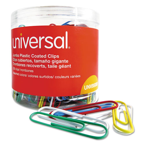 Universal Plastic-Coated Paper Clips UNV21000 