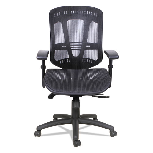 Image of Alera® Eon Series Multifunction Mid-Back Suspension Mesh Chair, Supports Up To 275 Lb, 17.51" To 21.25" Seat Height, Black
