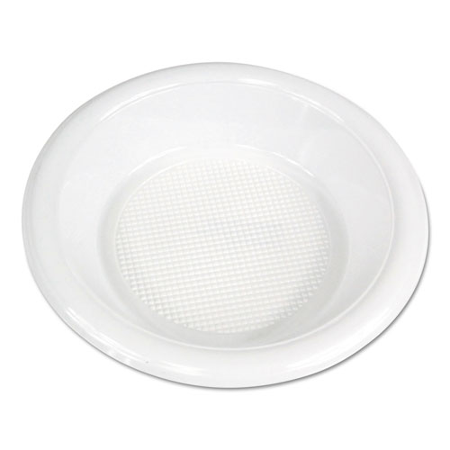 Hi-Impact Plastic Dinnerware, Bowl, 10-12 oz, White, 1000/Carton