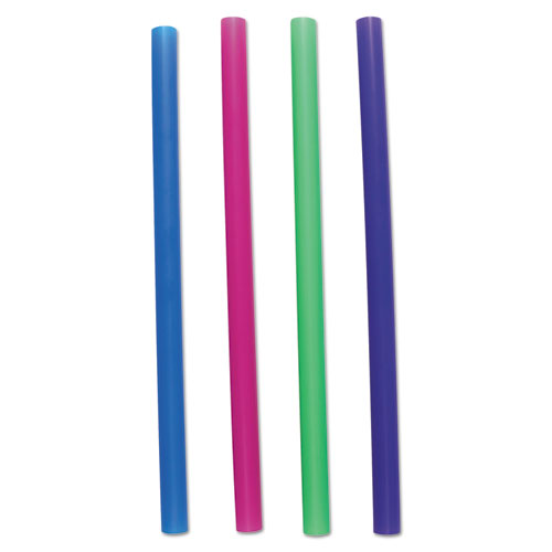 Unwrapped Colossal Straws, 8 1/2, Blue, Green, Pink, Purple, 4000/Carton