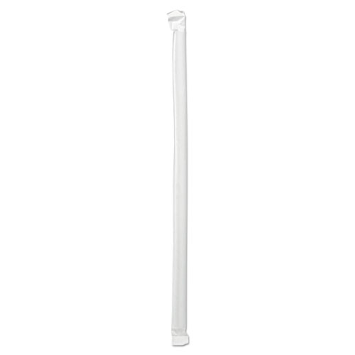 Wrapped Giant Straws, 10.25", Polypropylene, Clear, 1,000/Carton