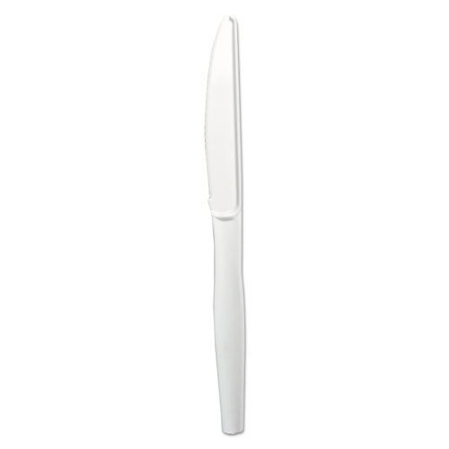 Mediumweight Polystyrene Cutlery, Knife, White, 1000/Carton