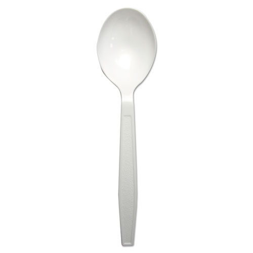 Image of Heavyweight Polypropylene Cutlery, Soup Spoon, White, 1000/Carton