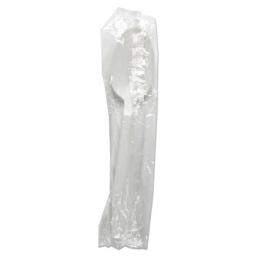 Image of Heavyweight Wrapped Polypropylene Cutlery, Teaspoon, White, 1,000/Carton