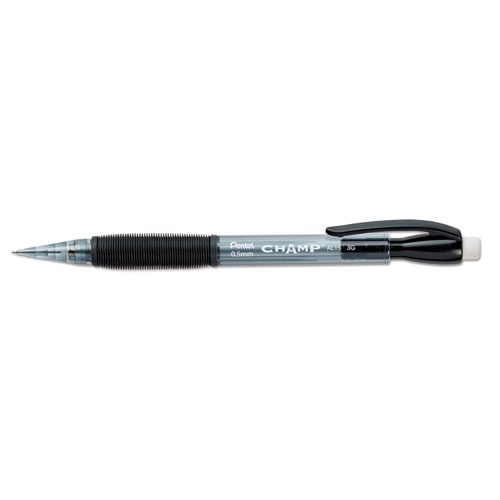 Image of Champ Mechanical Pencil, 0.5 mm, HB (#2.5), Black Lead, Translucent Black Barrel, 24/Pack
