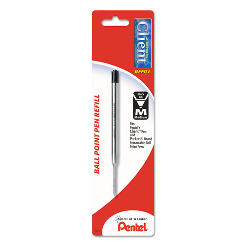 Refill for Pentel Client Ballpoint Pens, Medium Point, Black Ink | by Plexsupply