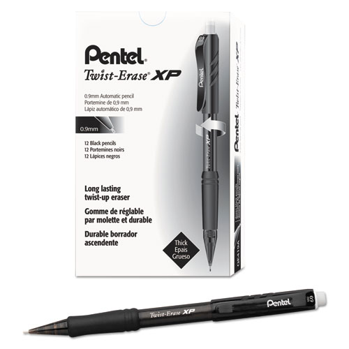 Twist-Erase EXPRESS Mechanical Pencil, 0.9 mm, HB (#2.5), Black Lead, Black Barrel, Dozen