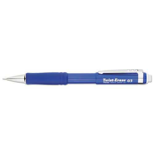 Twist-Erase III Mechanical Pencil, 0.5 mm, HB (#2.5), Black Lead, Blue Barrel | by Plexsupply
