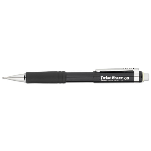 Twist-Erase III Mechanical Pencil, 0.9 mm, HB (#2.5), Black Lead, Black Barrel | by Plexsupply