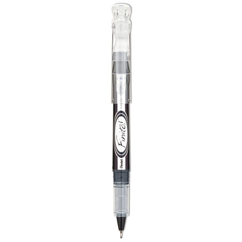 Finito! Stick Porous Point Pen, Extra-Fine 0.4mm, Black Ink, Black/Silver Barrel | by Plexsupply