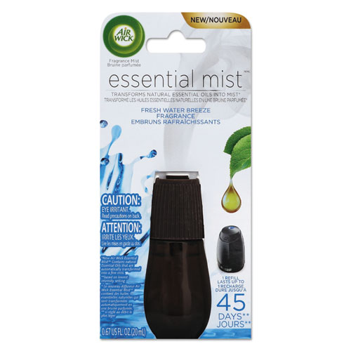 Air Wick® Essential Mist Refill, Fresh Water Breeze, 0.67 oz Bottle, 6/Carton