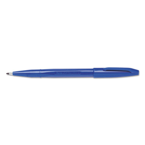 Sign Pen Color Marker, Extra-Fine Bullet Tip, Blue, Dozen | by Plexsupply