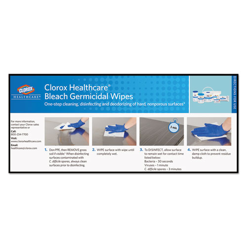 Image of Bleach Germicidal Wipes, 12 x 12, Unscented, 110/Bag