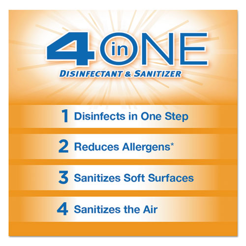Image of 4-in-One Disinfectant and Sanitizer, Citrus, 14 oz Aerosol Spray