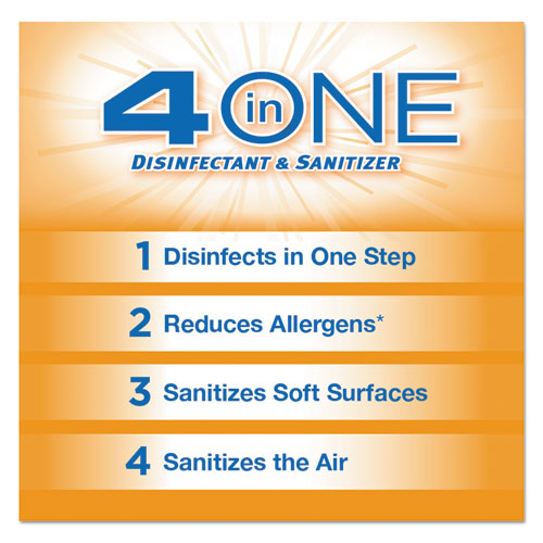 4-in-One Disinfectant and Sanitizer, Citrus, 14 oz Aerosol Spray