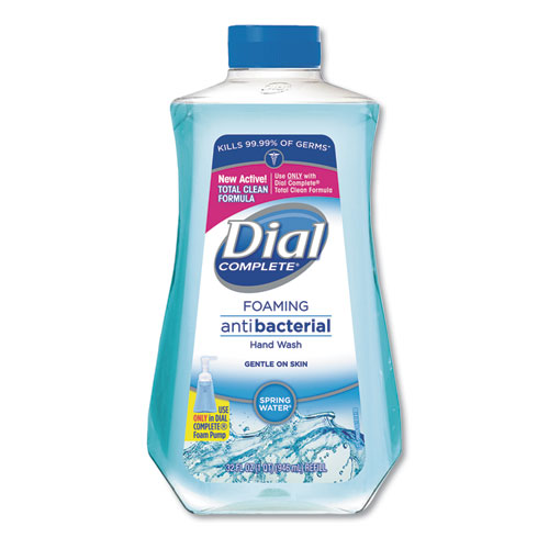 Dial® Antibacterial Foaming Hand Wash, Spring Water Scent, 32 oz Bottle, 6/Carton