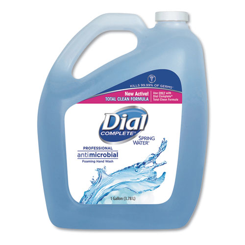 Dial® Professional Antibacterial Foaming Hand Wash, Spring Water, 1 Gal, 4/Carton