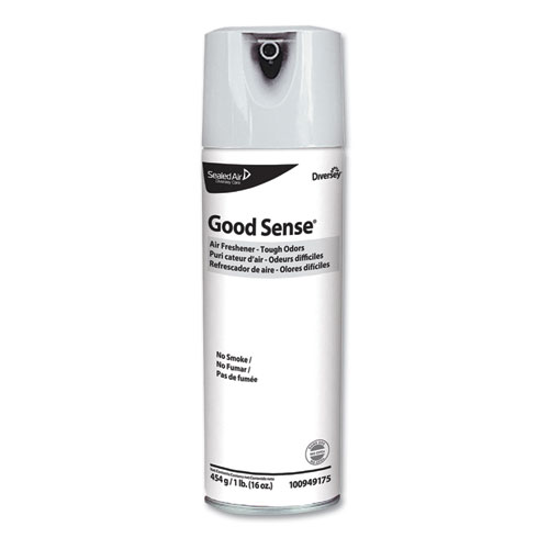Good Sense Air Freshener Tough Odor No Smoke, Floral, 12.5 oz Aerosol Spray, 6/Carton