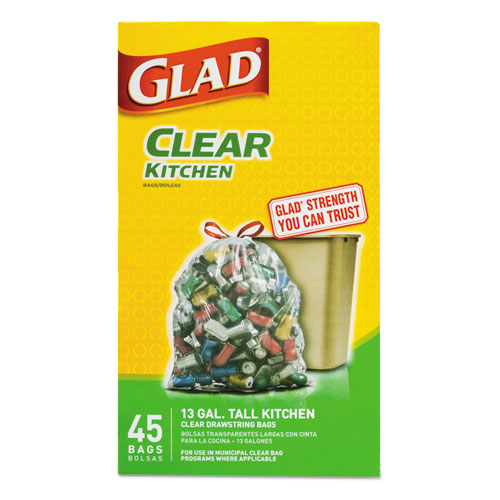 clear drawstring trash bags