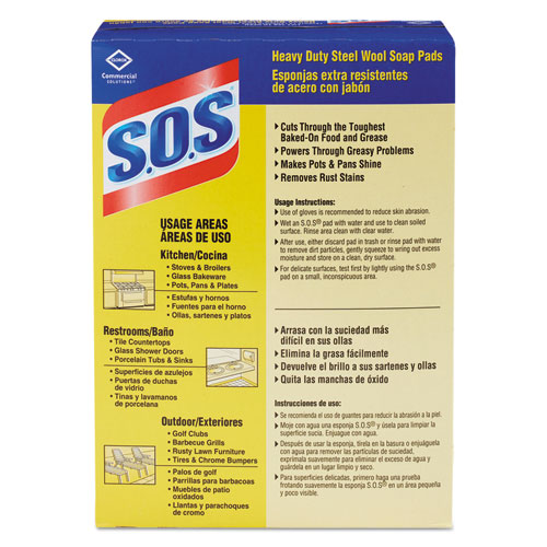 Steel Wool Soap Pad, 15 Pads/Box, 12 Boxes/Carton
