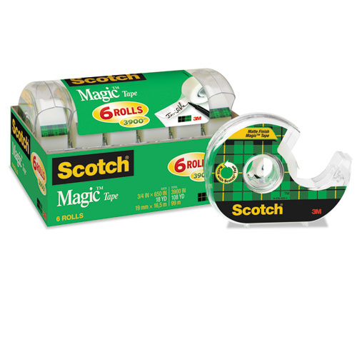 Scotch® Magic Tape in Handheld Dispenser, 1" Core, 0.5" x 37.5 ft, Clear