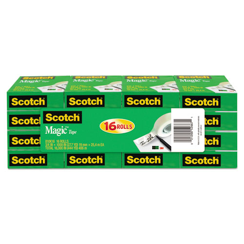 Scotch® Magic Tape Value Pack, 3/4" x 1000", 1" Core, Clear, 16/Pack