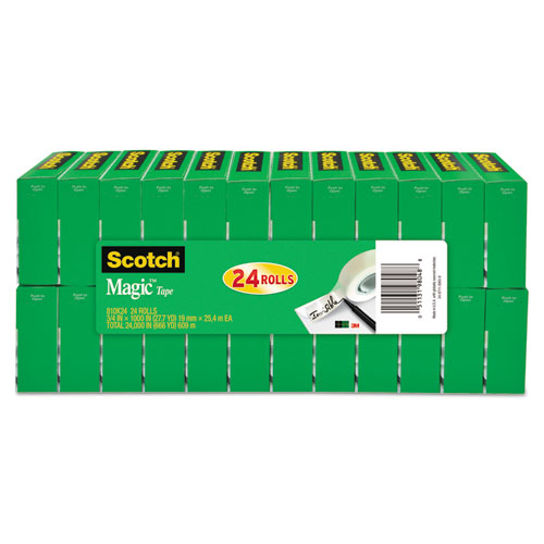 Scotch® Magic Tape Value Pack, 3/4" x 1000", 1" Core, Clear, 24/Pack