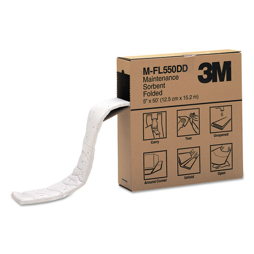 Image of 3M™ High-Capacity Maintenance Folded Sorbent, 10.5 Gal, 5" X 50 Ft