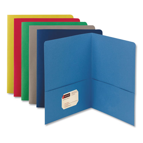 Two-Pocket Folder, Textured Paper, Assorted, 25/box