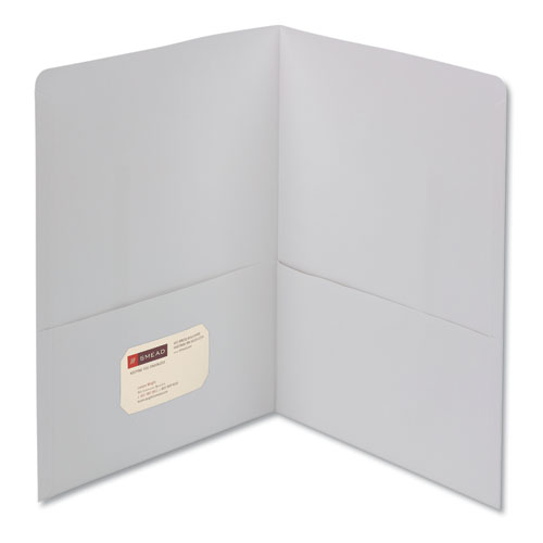 Image of Smead™ Two-Pocket Folder, Textured Paper, 100-Sheet Capacity, 11 X 8.5, White, 25/Box