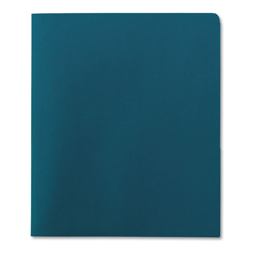 Image of Smead™ Two-Pocket Folder, Textured Paper, 100-Sheet Capacity, 11 X 8.5, Teal, 25/Box