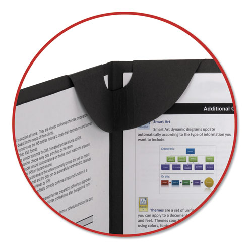 Lockit Two-Pocket Folder, Textured Paper, 100-Sheet Capacity, 11 x 8.5, Black, 25/Box