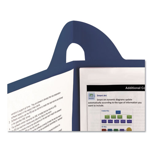 Lockit Two-Pocket Folder, Textured Paper, 11 x 8 1/2, DK Blue, 25/BX