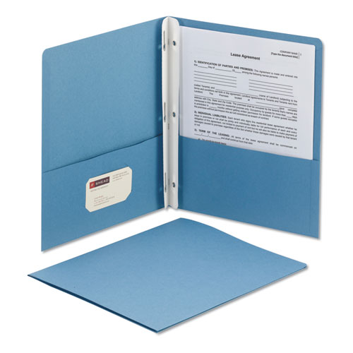 2-Pocket Folder with Tang Fastener, 0.5" Capacity, 11 x 8.5, Blue, 25/Box