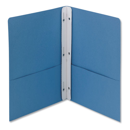 2-Pocket Folder w/Tang Fastener, Letter, 1/2" Cap, Blue, 25/Box