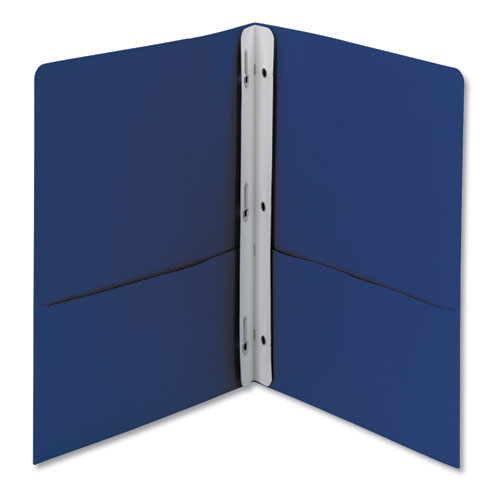 Image of Smead™ 2-Pocket Folder With Tang Fastener, 0.5" Capacity, 11 X 8.5, Dark Blue, 25/Box