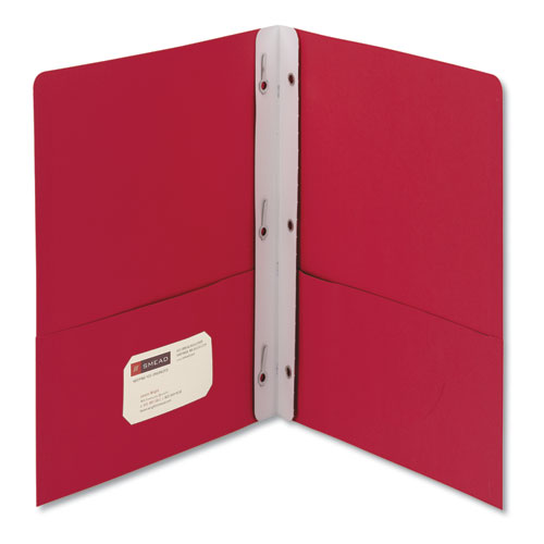 Smead™ 2-Pocket Folder Withtang Fastener, Letter, 1/2" Cap, Red, 25/Box