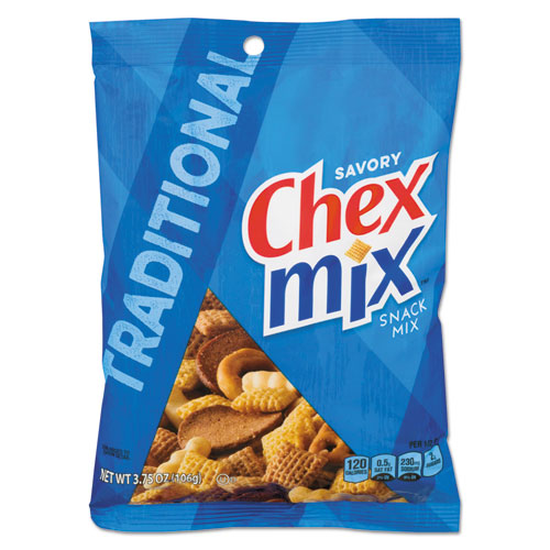 Chex Mix® Chex Mix, Traditional Flavor Trail Mix, 3.75 oz Bag, 8/Box