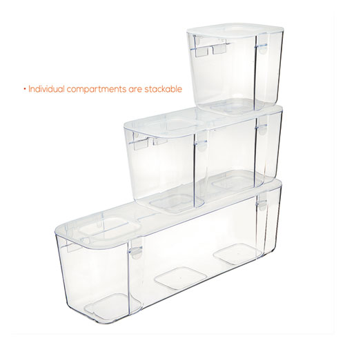 Image of Stackable Caddy Organizer, Small, Plastic, 4.33 x 4 x 4.38, White