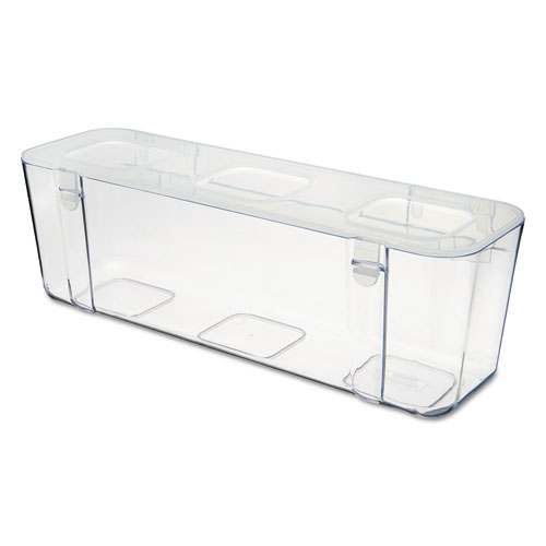 Image of Stackable Caddy Organizer, Large, Plastic, 13.24 x 4 x 4.38, White