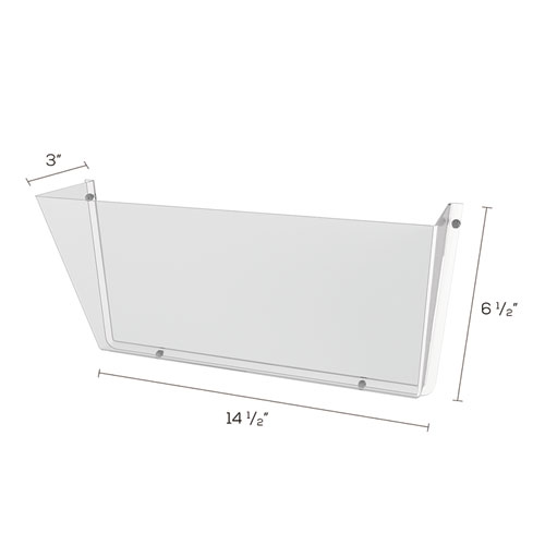 Image of Unbreakable DocuPocket Wall File, Letter Size, 14.5" x 3" x 6.5", Clear