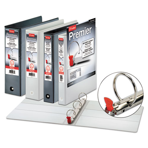 Cardinal® Premier Easy Open ClearVue Locking Round Ring Binder, 3 