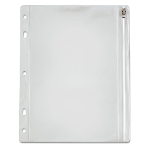 Image of Zippered Ring Binder Pocket, 10.5 x 8, Clear