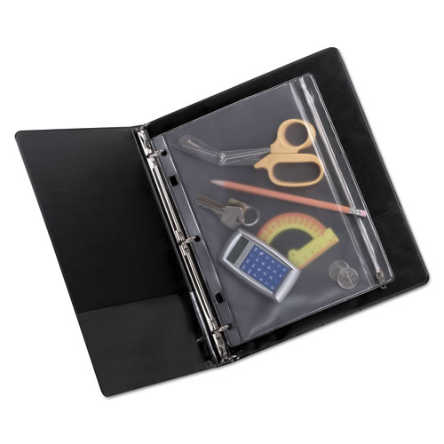 Image of Zippered Ring Binder Pocket, 10.5 x 8, Clear