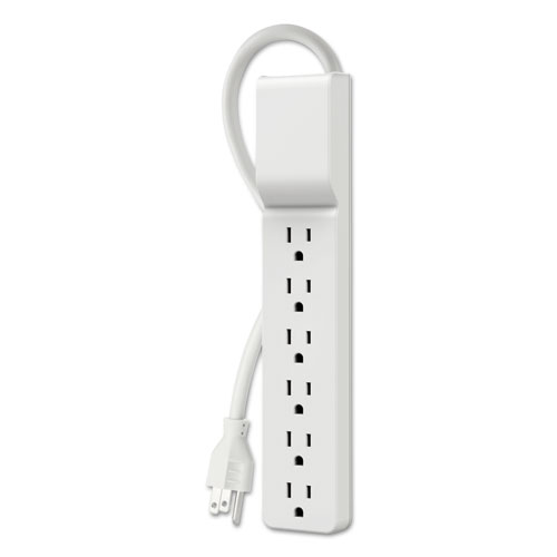 Image of Home/Office Surge Protector, 6 AC Outlets, 10 ft Cord, 720 J, White