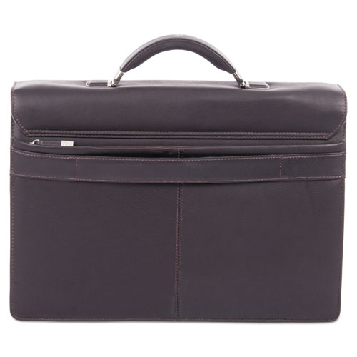 Sartoria Medium Briefcase, 16.5" X 5" X 12", Leather, Black