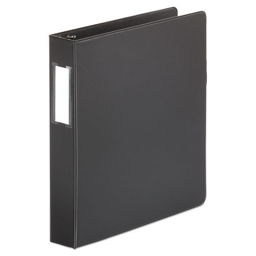 Deluxe Non-View D-Ring Binder with Label Holder, 3 Rings, 1.5 Capacity, 11 x 8.5, Black