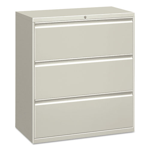 Three-Drawer Lateral File Cabinet, 30w x 18d x 39.5h, Light Gray